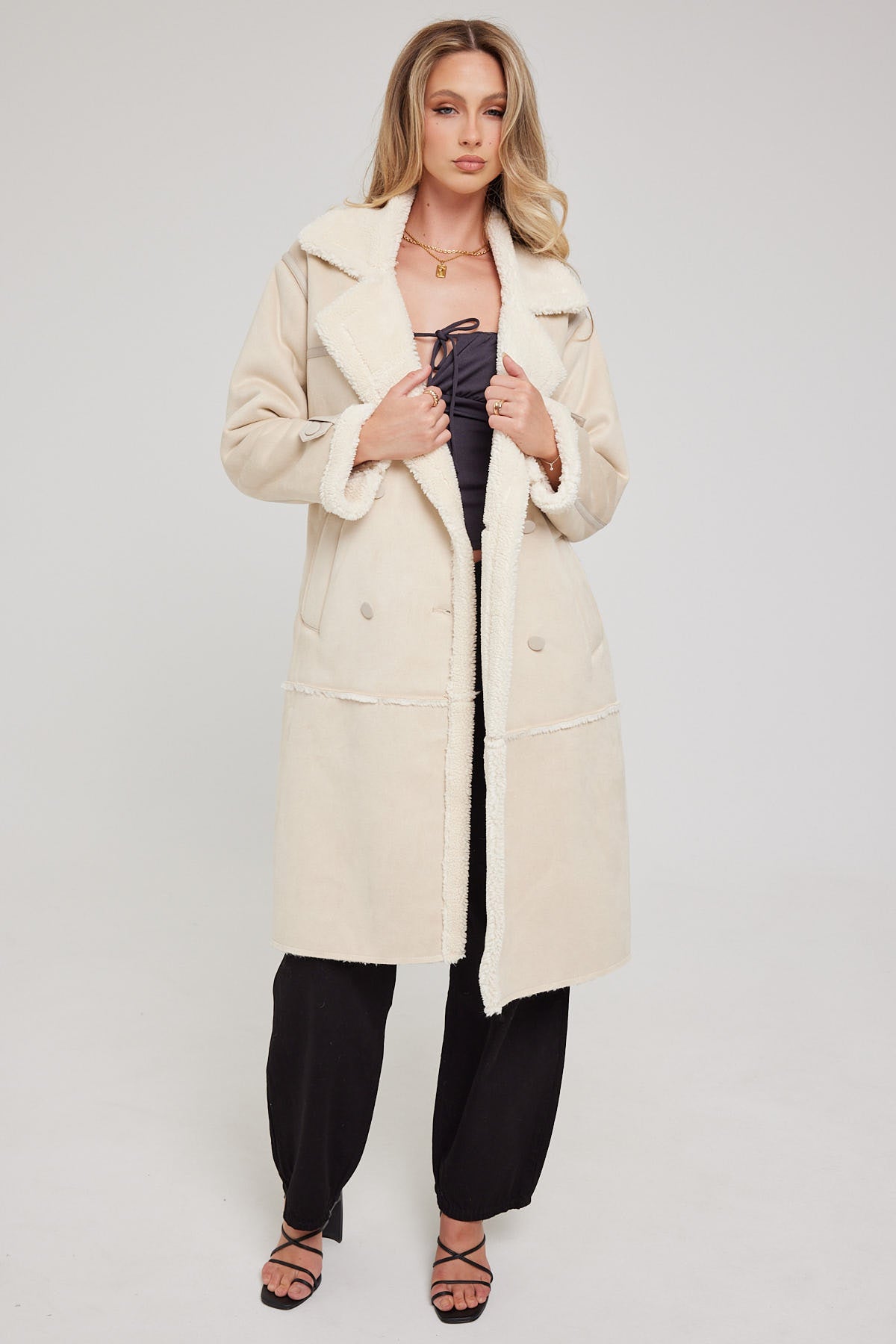 All About Eve Mia Sherpa Coat Natural