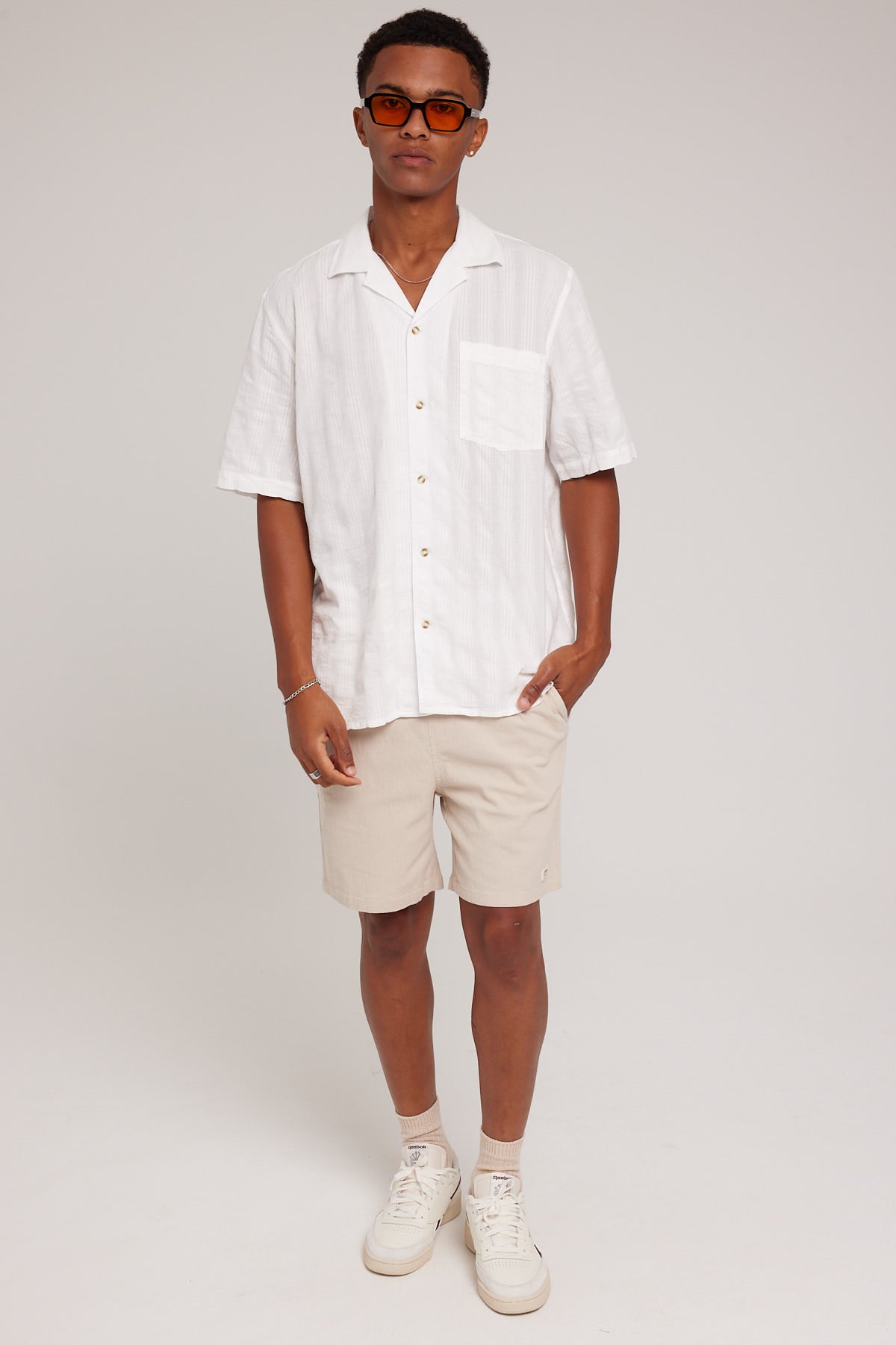 Barney Cools Resort Seersucker Shirt White