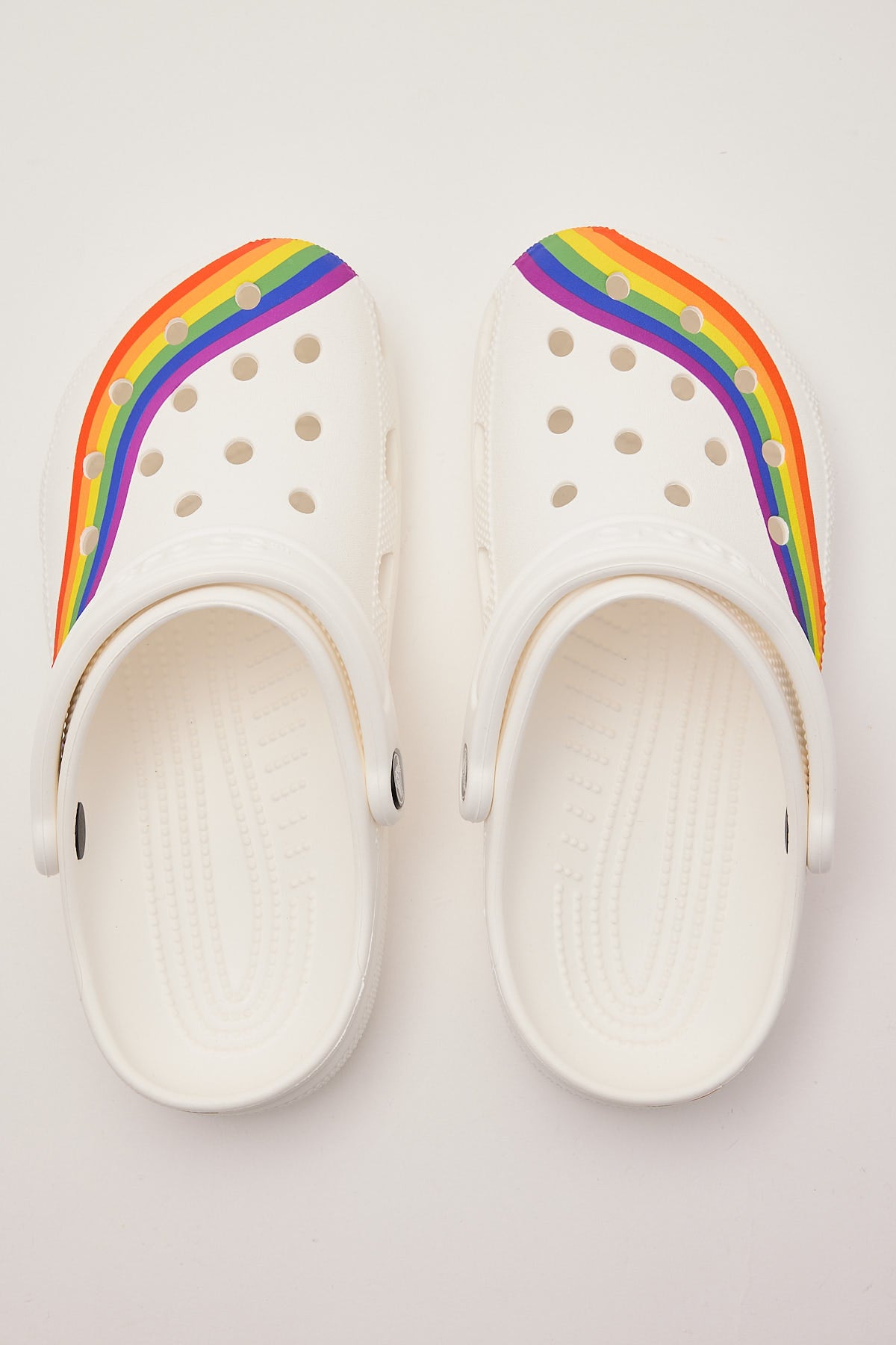 Crocs Womens Classic Rainbow Dye Clog White Multi
