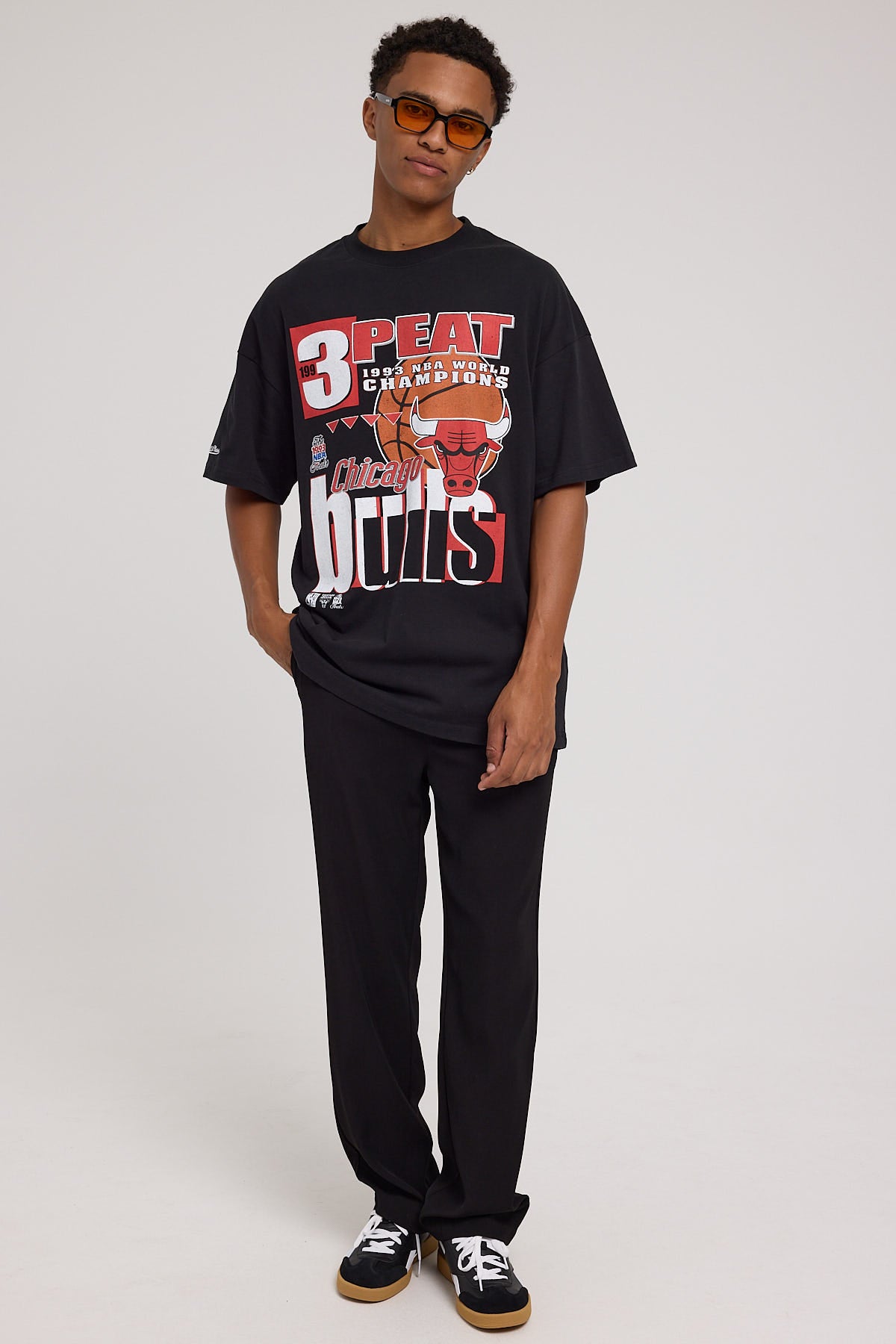 Mitchell & Ness Bulls NBA Champions Tee Faded Black