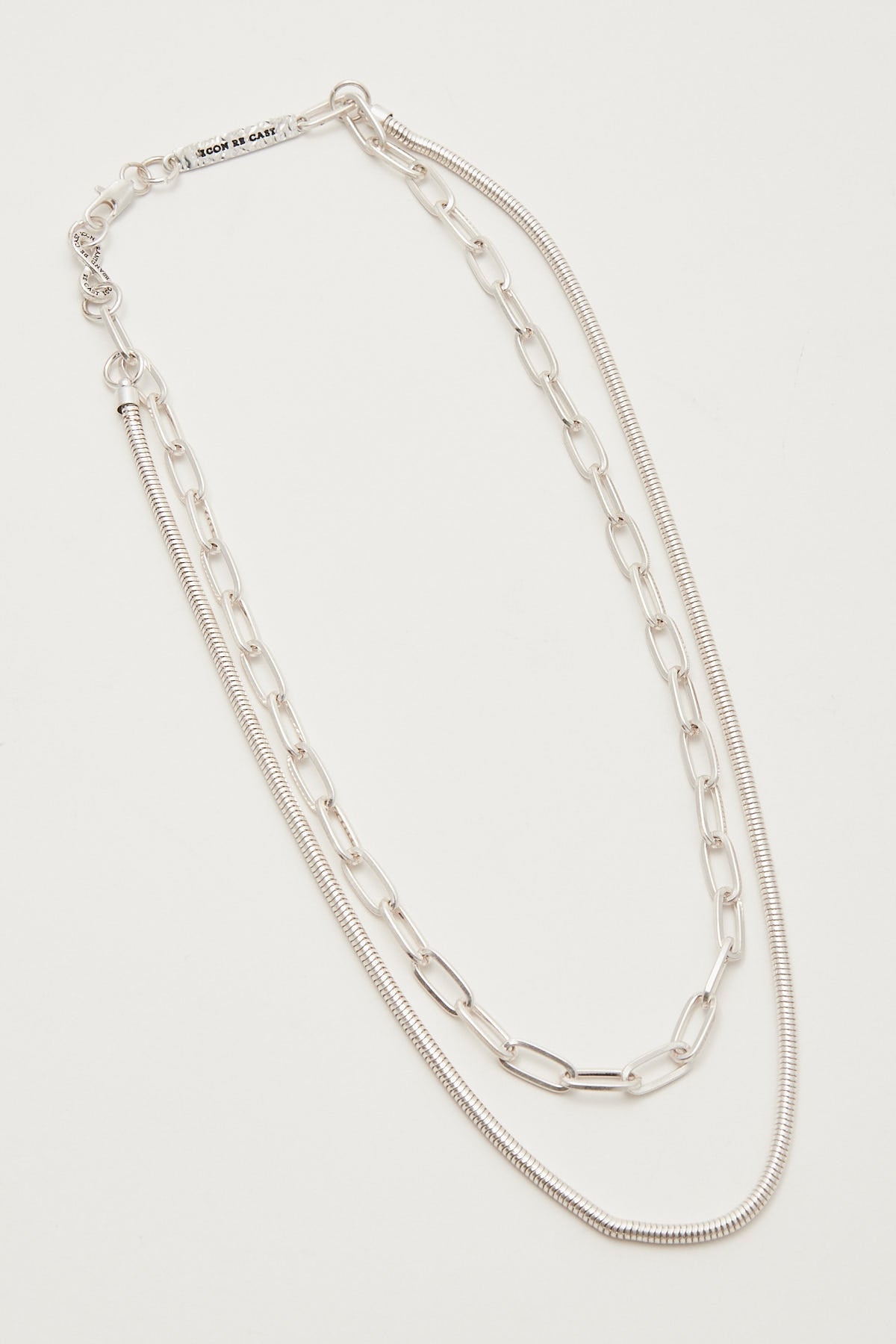 Icon Brand Re-Cast Torzal Double Necklace Silver