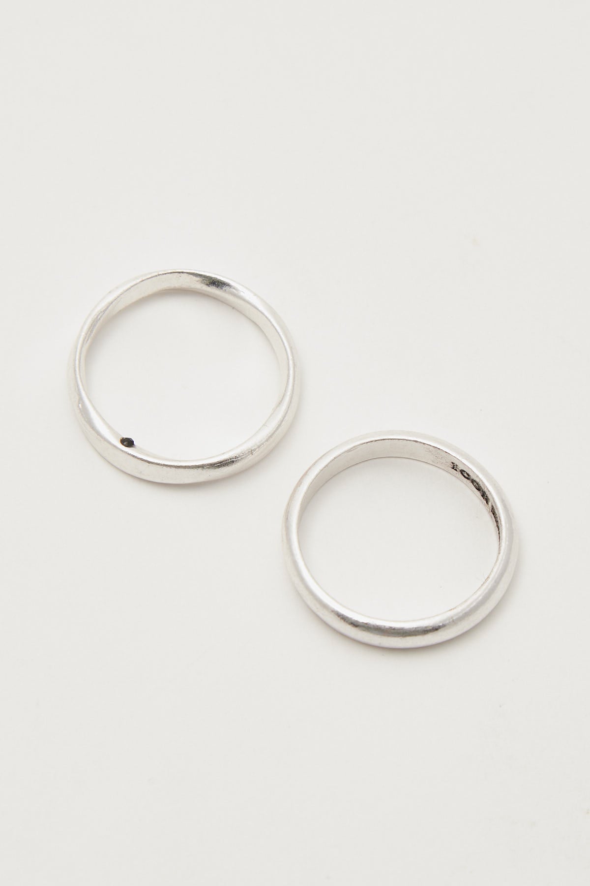 Icon Brand Re-Cast Double Ring Band Silver