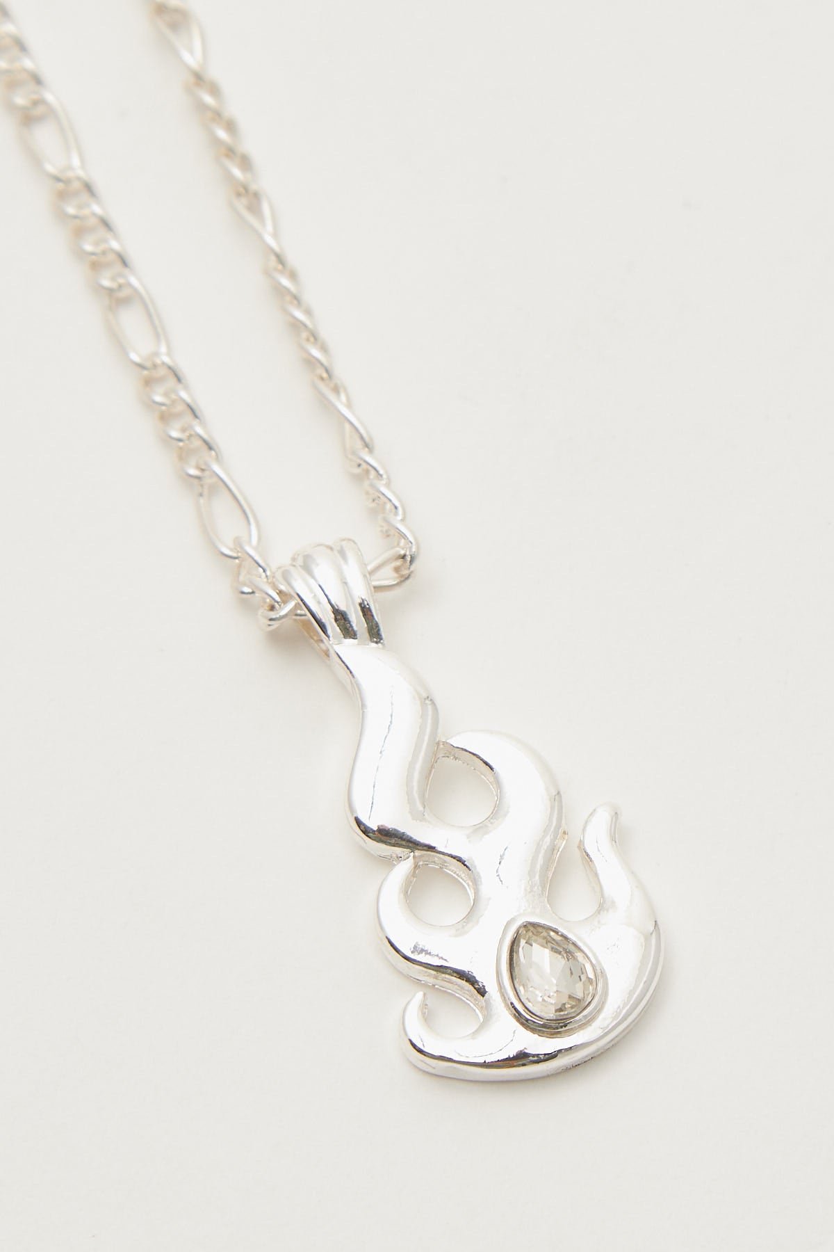 Wild For The Weekend Flame Pendant Necklace Silver