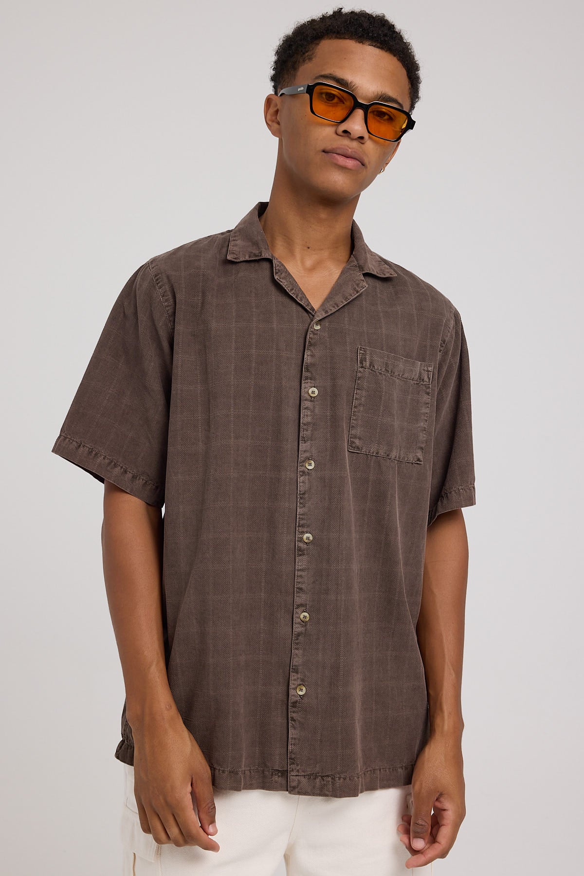 Rolla's Tile Cord Bowler Shirt Brown