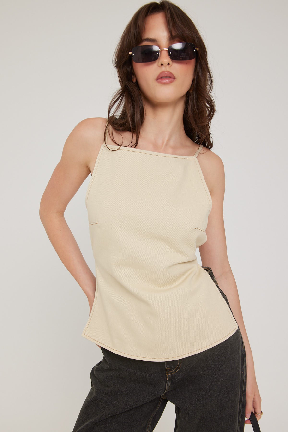 Lioness Camille Backless Top Ecru