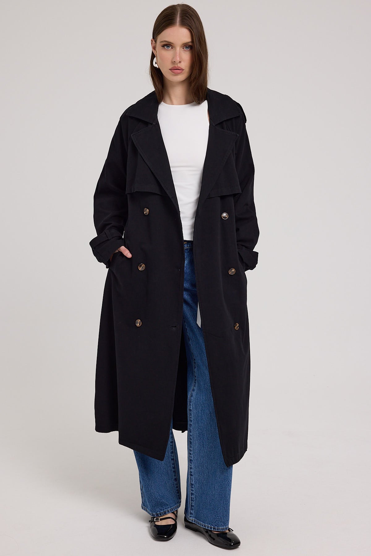 All About Eve Eve Trench Coat Black