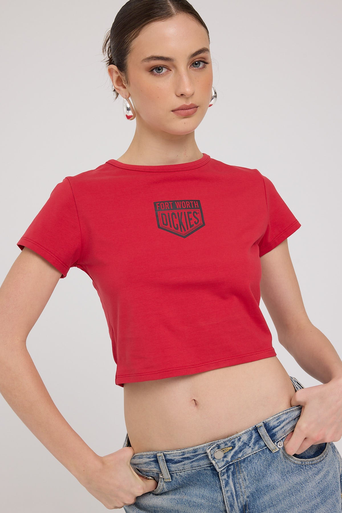 Dickies Pearsall Baby Tee Red