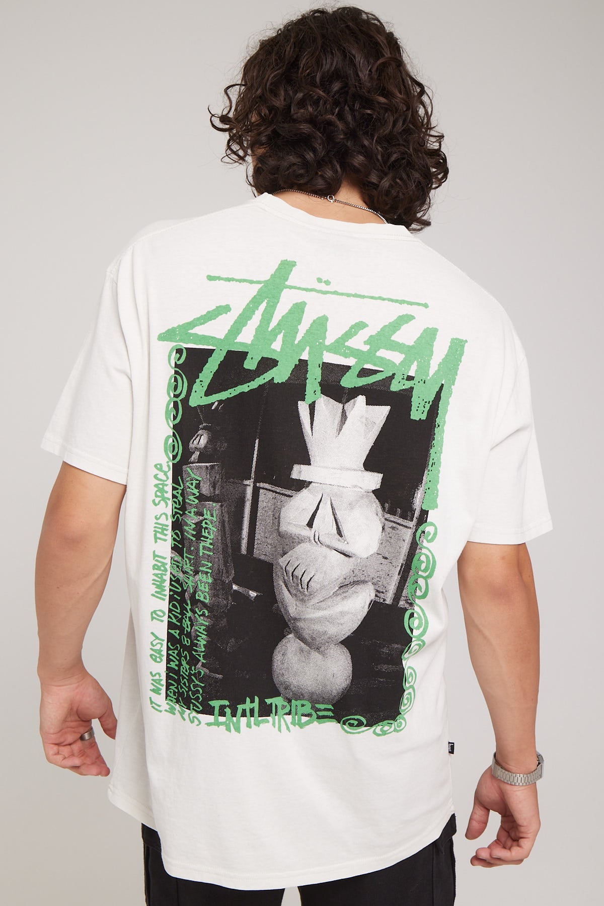 Stussy Rabbit Hole SS Tee Pigment Washed White Pigment Washed White