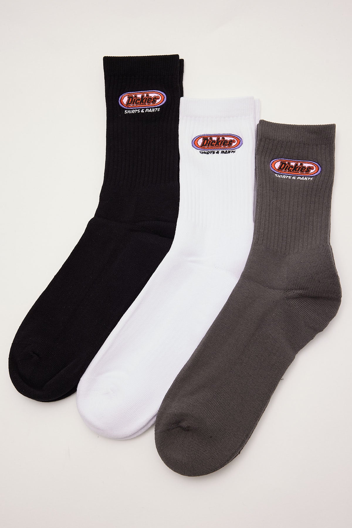 Dickies Tracked Out Sock 3pk White/Black/Charcoal