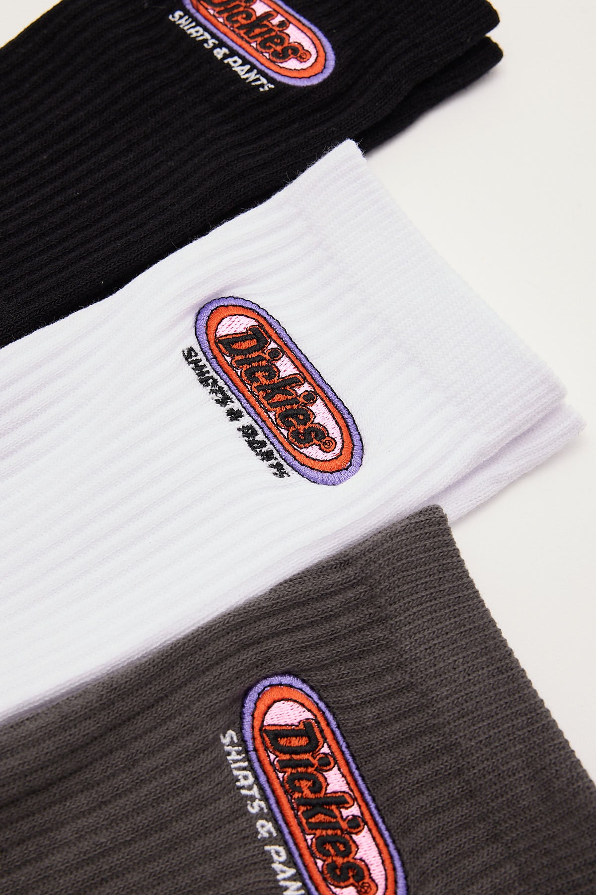 Dickies Tracked Out Sock 3pk White/Black/Charcoal