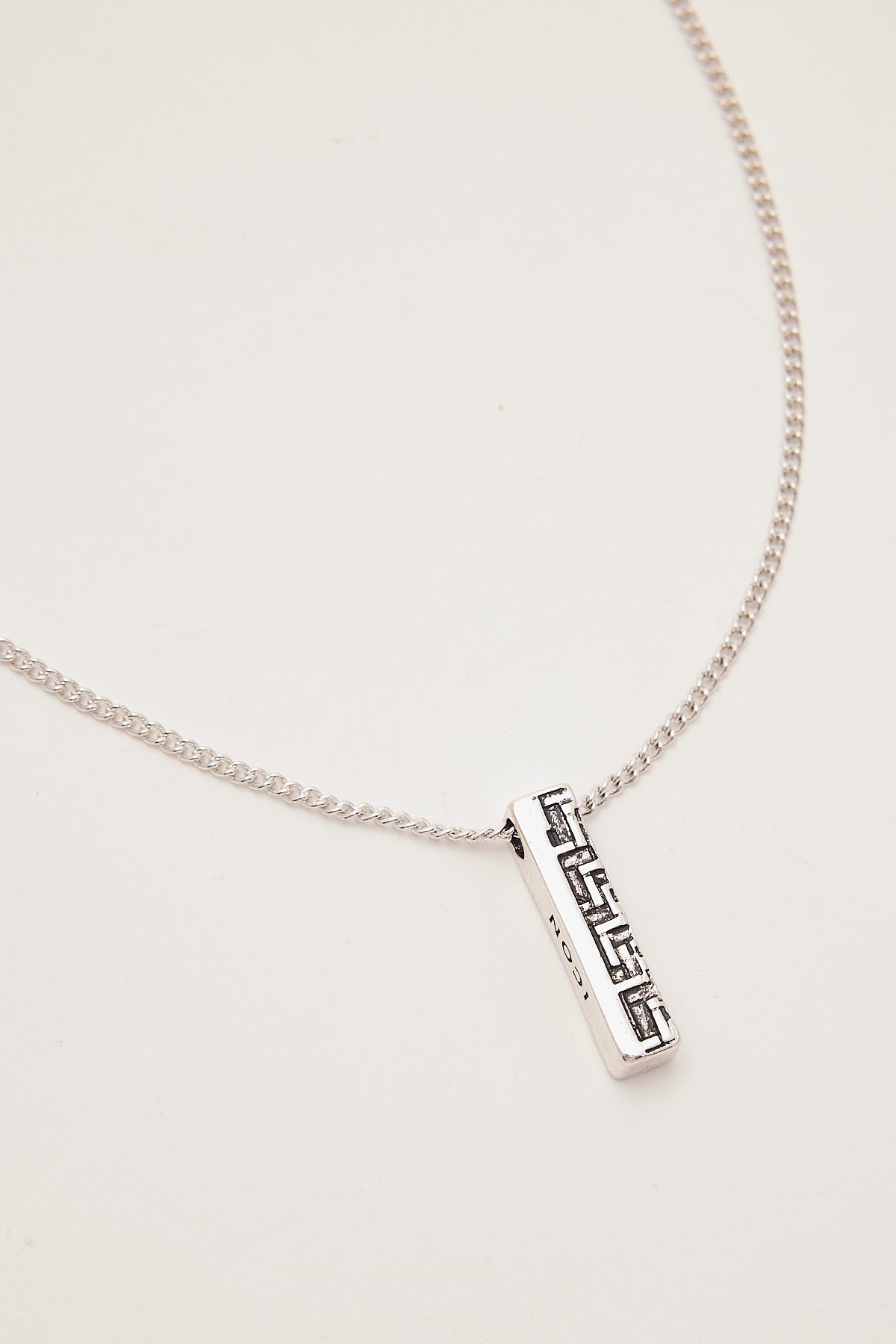 Icon Brand Herringbone Bar Pendant Necklace Silver