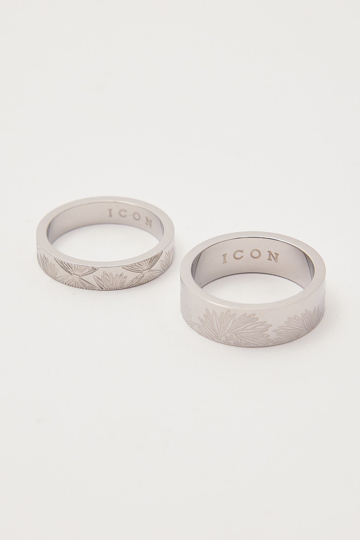 Icon Brand Hylas Ring Set Stainless Steel Silver