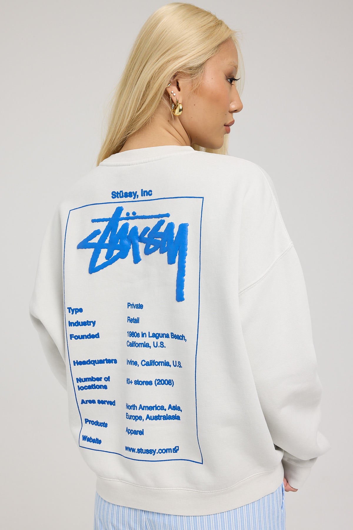 Stussy Wiki OS Crew Pigment Washed White