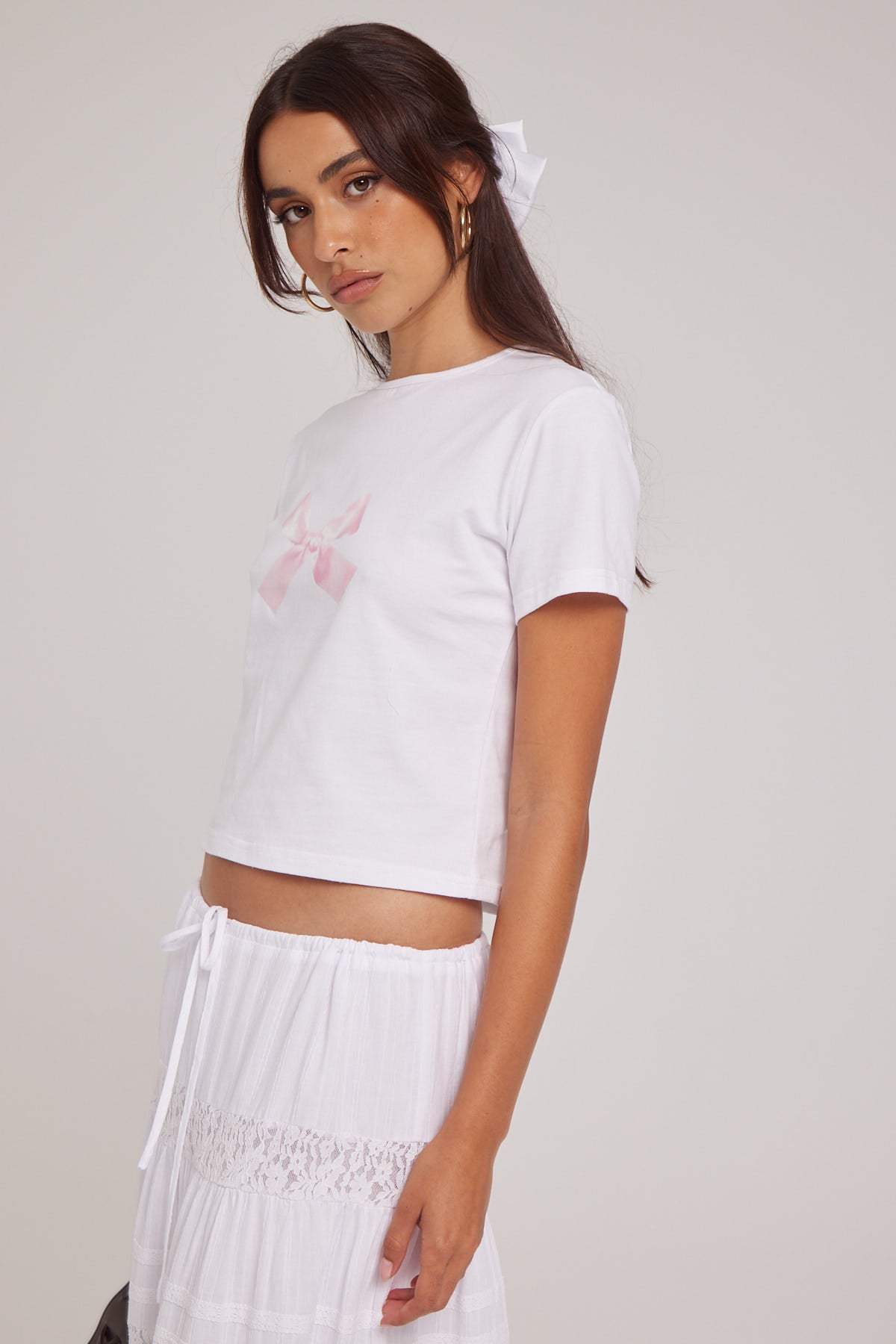 Lioness Bow Tee White