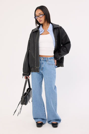 Abrand 95 Mid Rise Baggy Petite Jean Gigi Blue