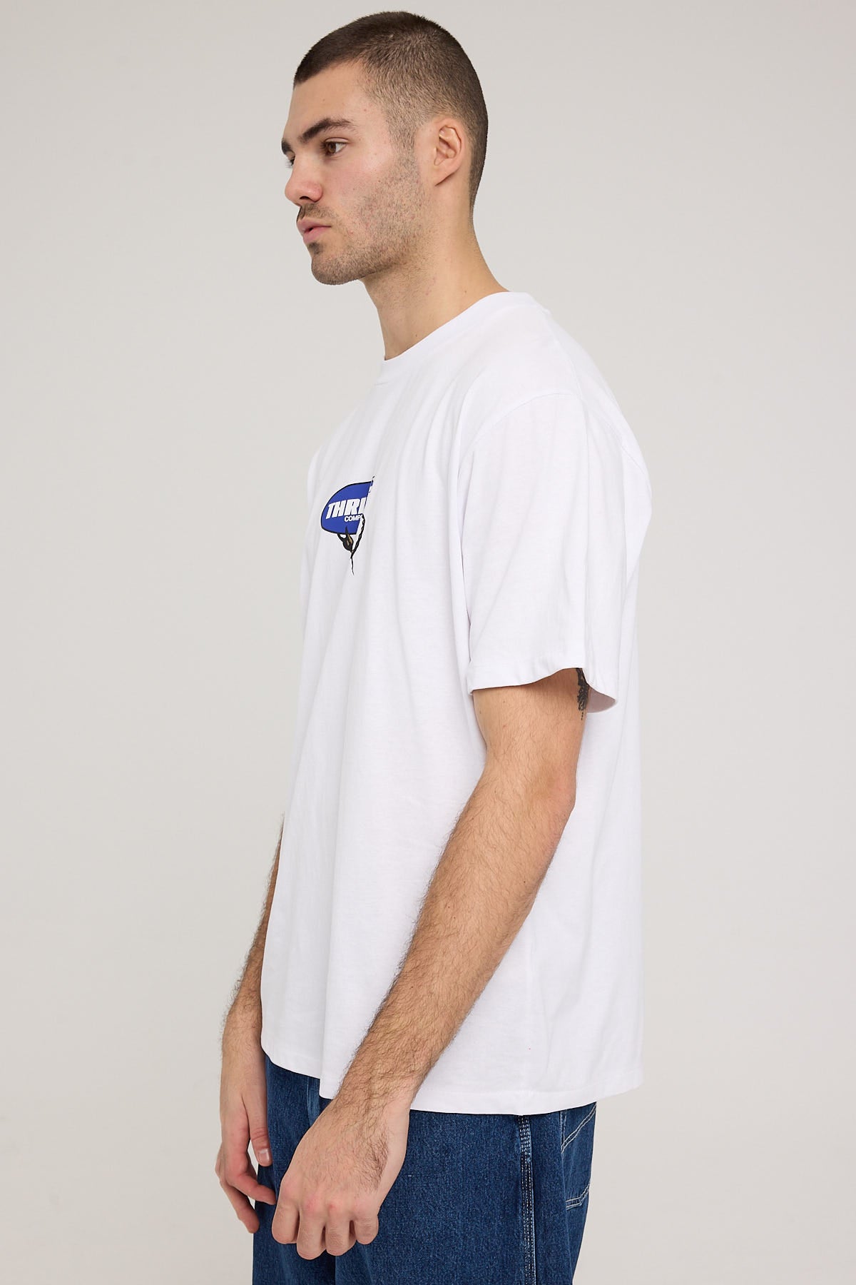 Thrills Lifted Merch Fit Tee White