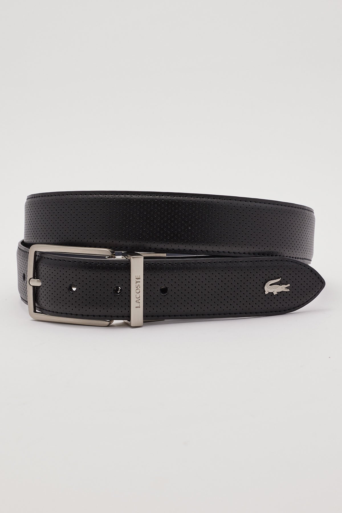 Lacoste Elegance 35mm Plain Leather Belt Noir