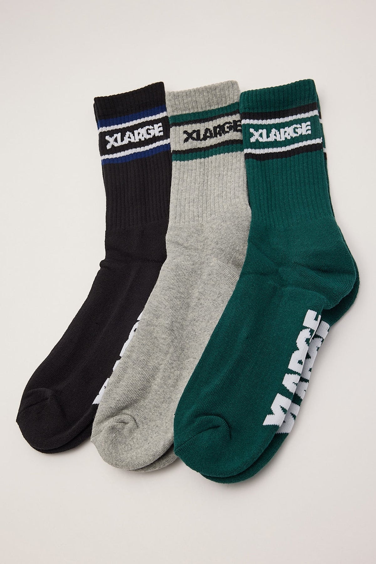 Xlarge 91 Stripe Sock 3pk Assorted