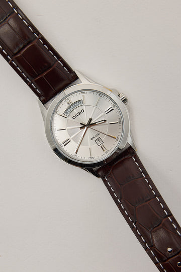 Casio MTP1381L-7A Silver/Brown