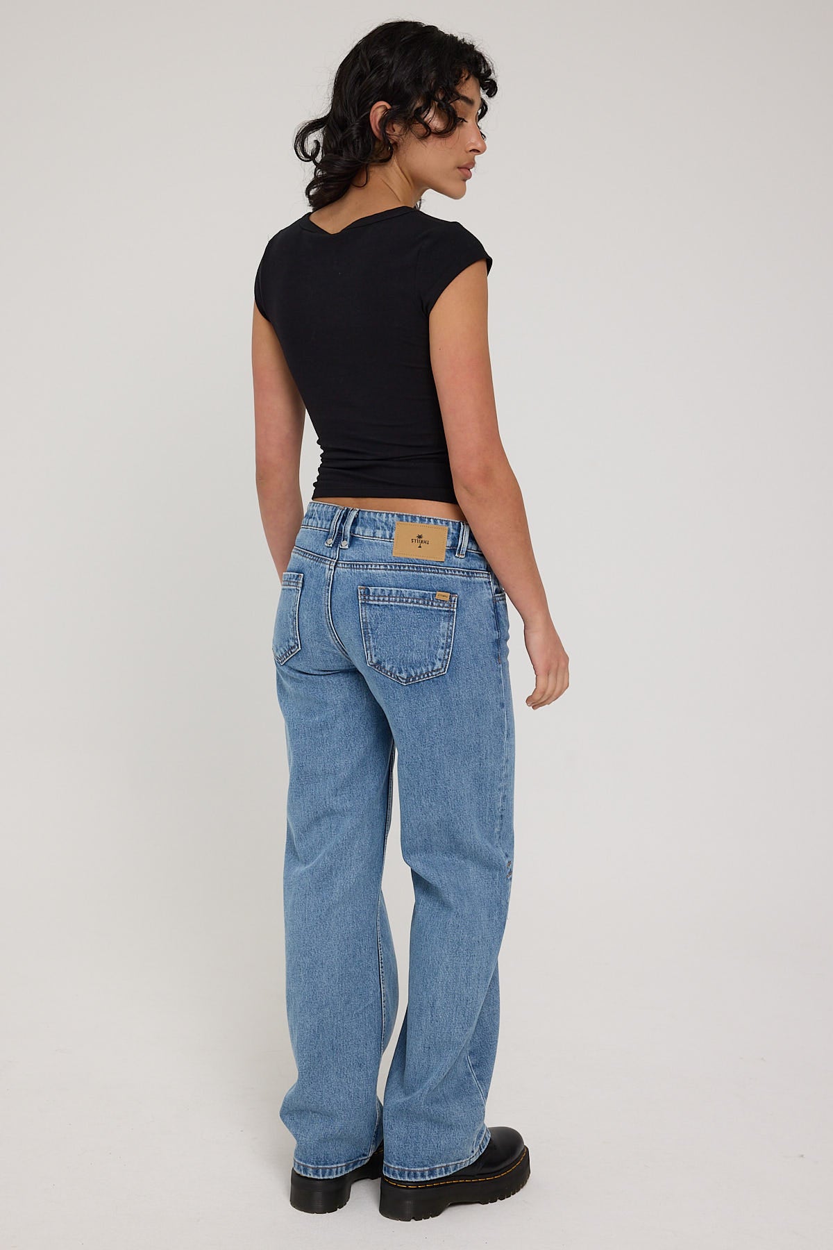 Thrills Saskia Low Straight Jean Vintage Timeworn Blue
