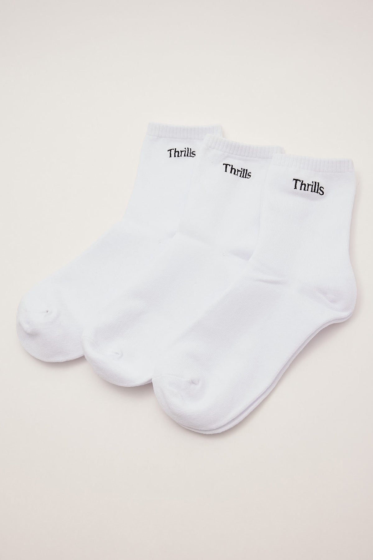 Thrills Arts and Industrial 3Pk Crew Sock White