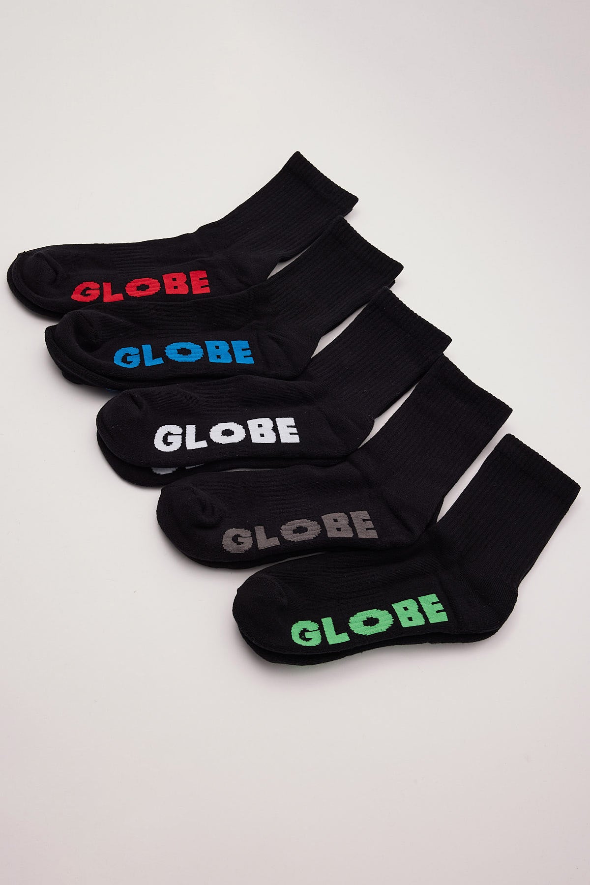 Globe Stealth Crew 5pk Socks Black
