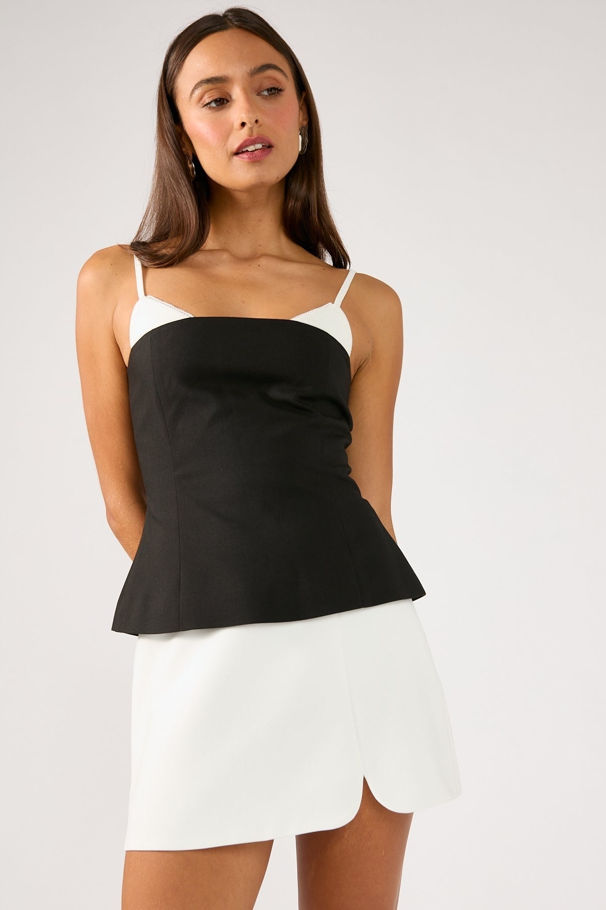 Perfect Stranger Luca Split Mini Skirt White