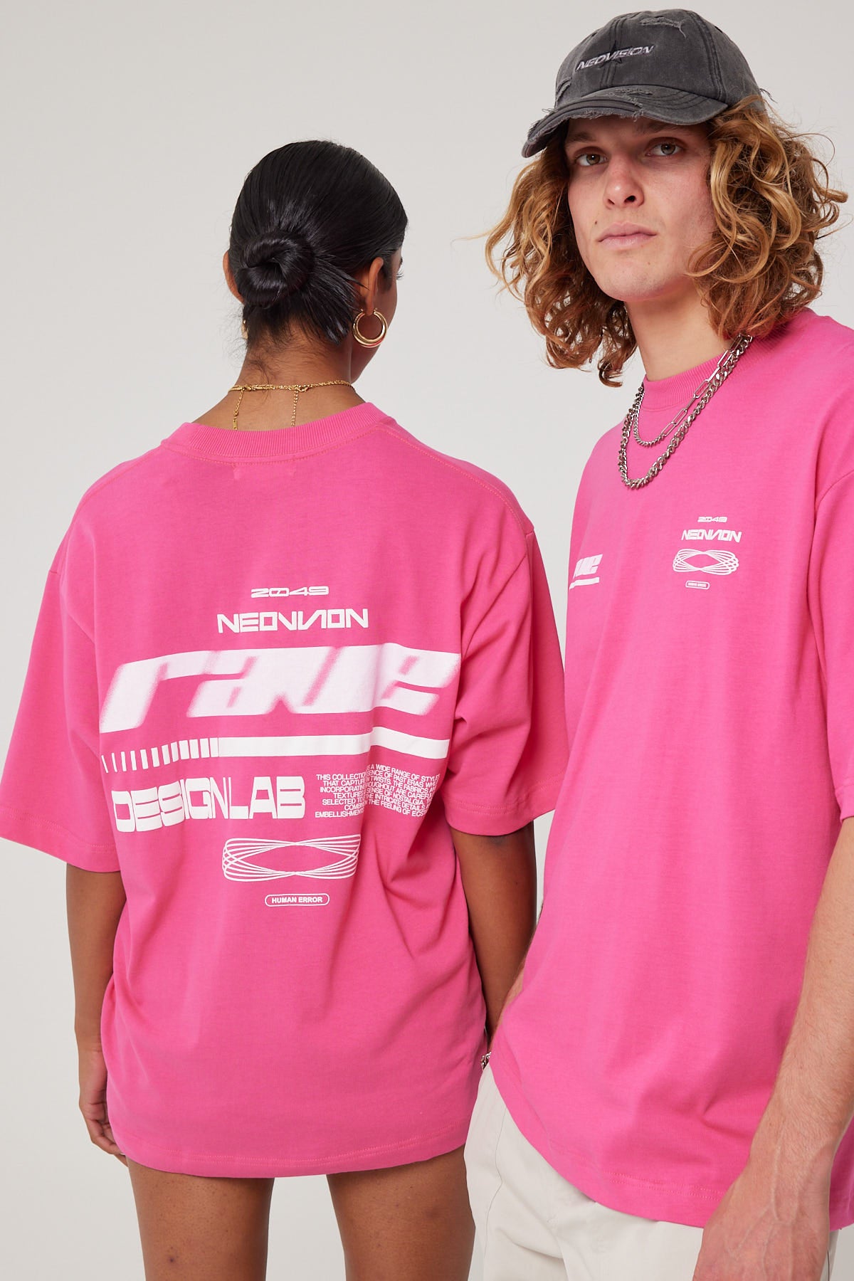 Neovision Electronica Oversize Super Heavy Tee Hot Pink