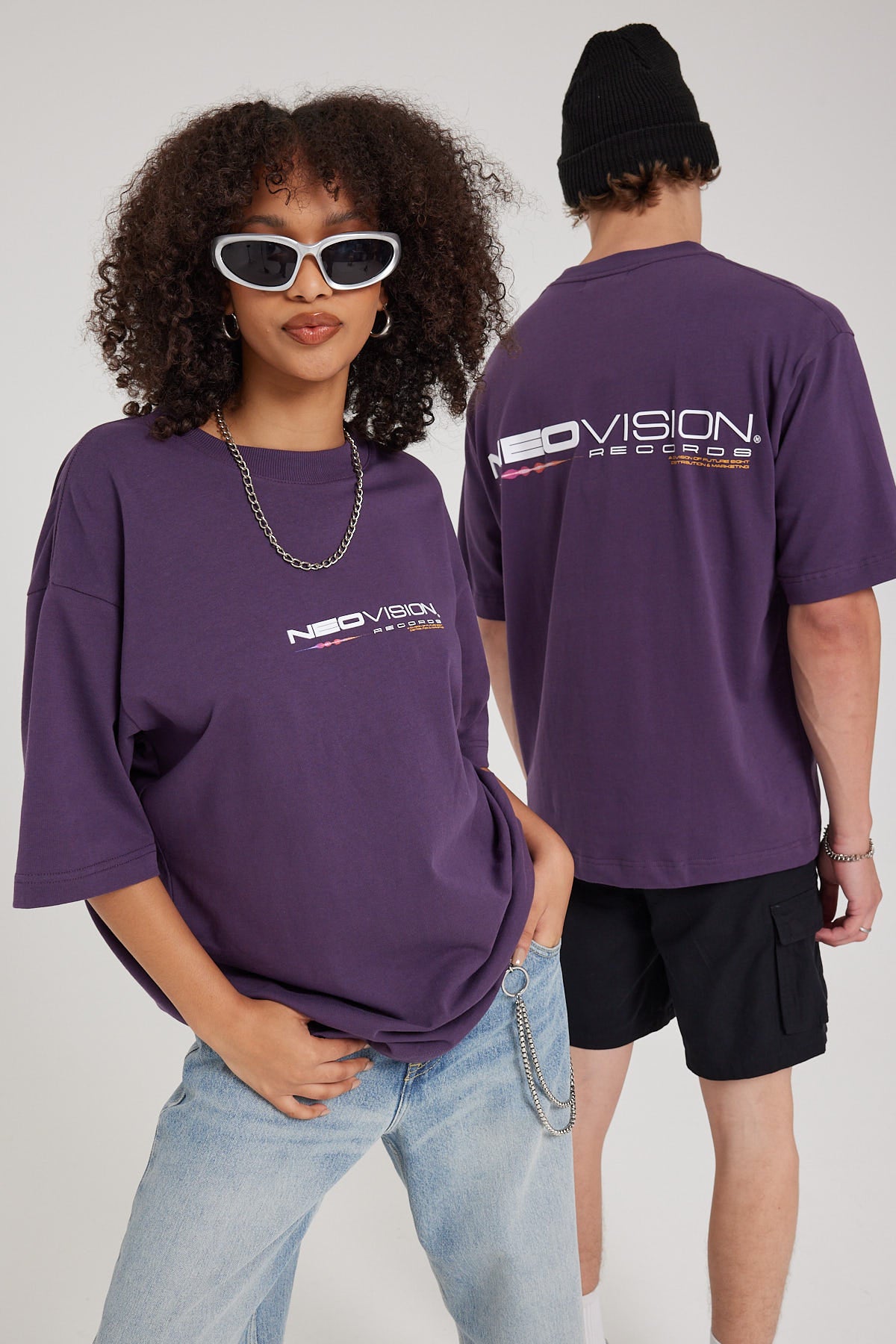 Neovision Records Oversize Super Heavy Tee Purple