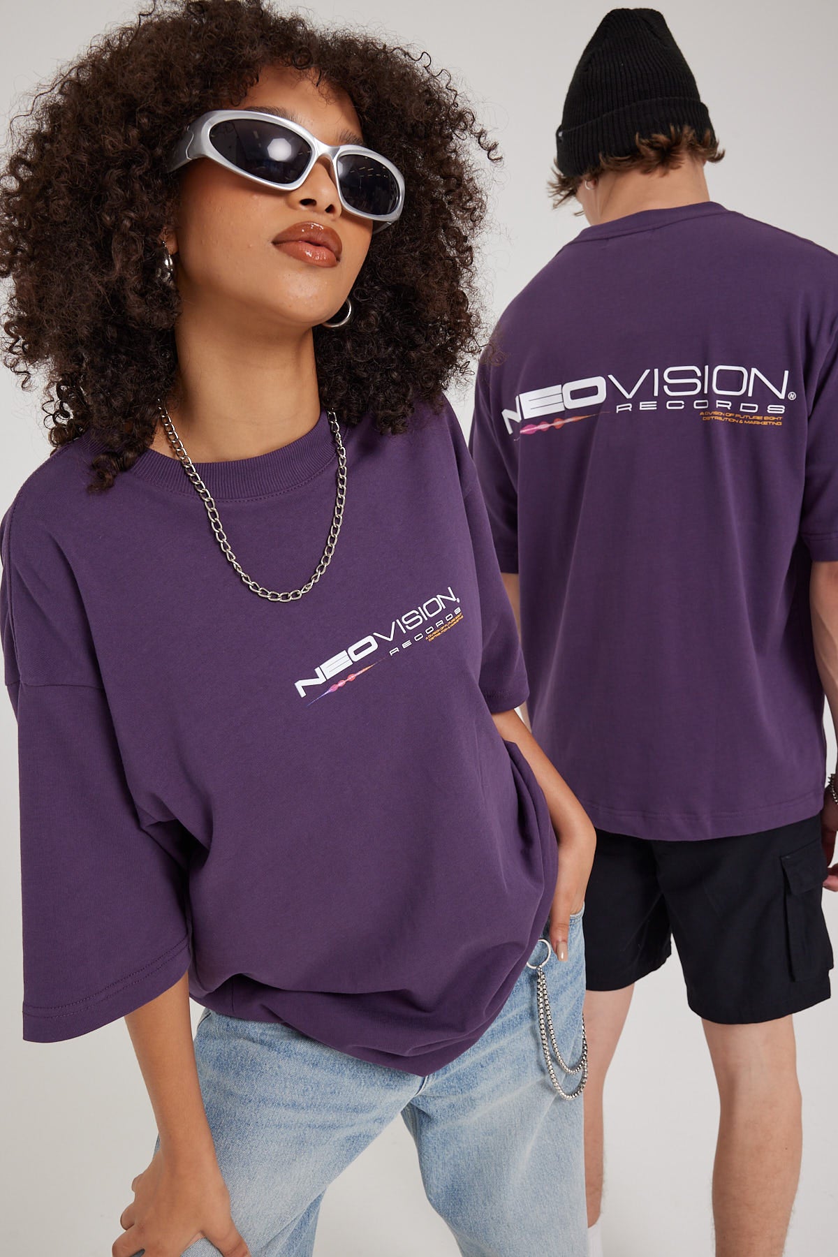 Neovision Records Oversize Super Heavy Tee Purple