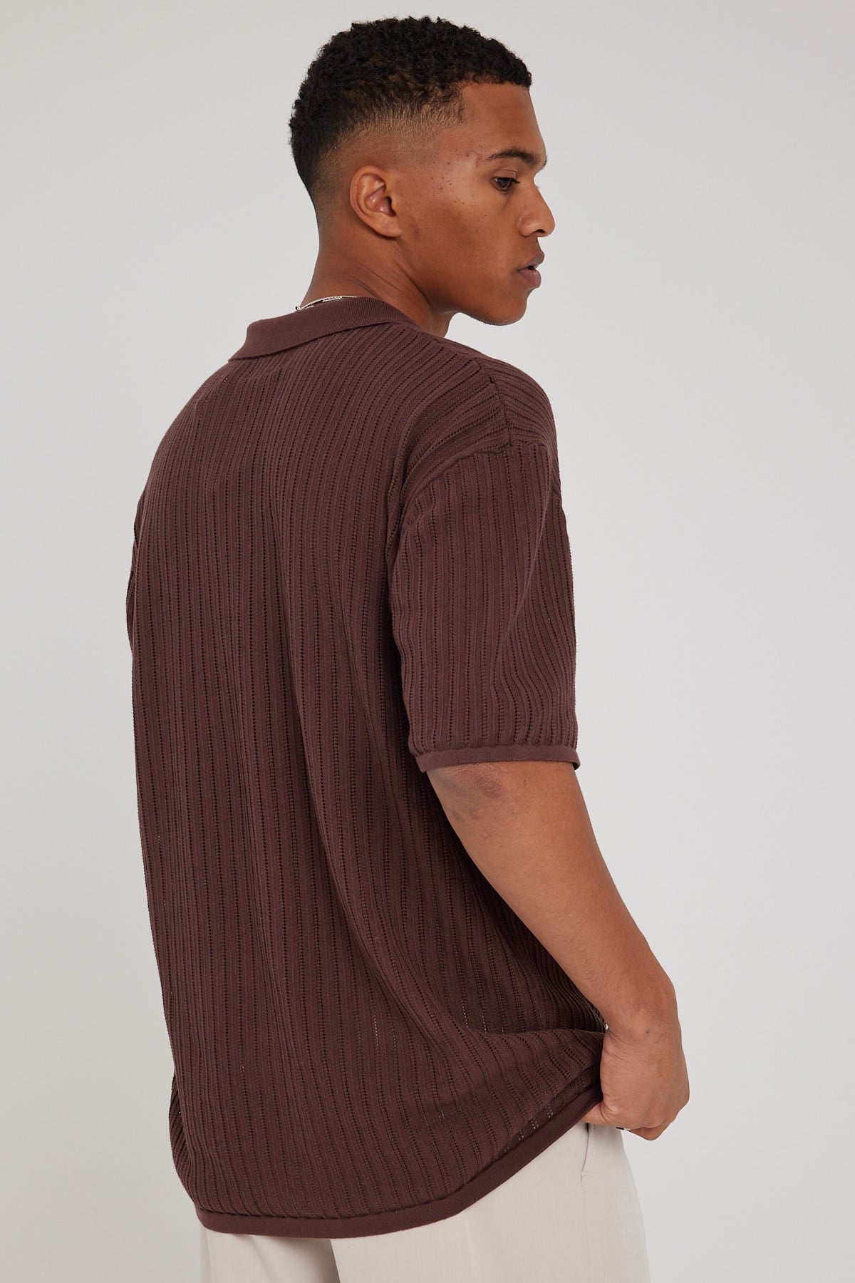 Common Need Bruno Knitted Polo Dark Brown