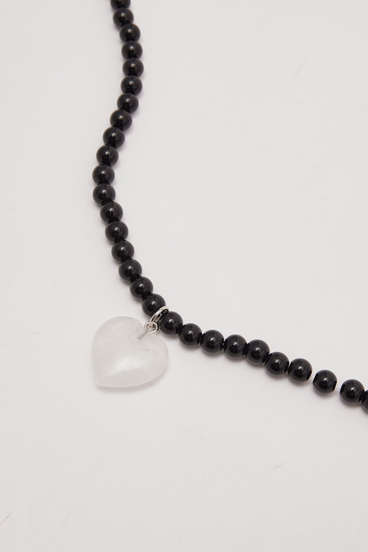 Token Passion Glass Bead Necklace Silver