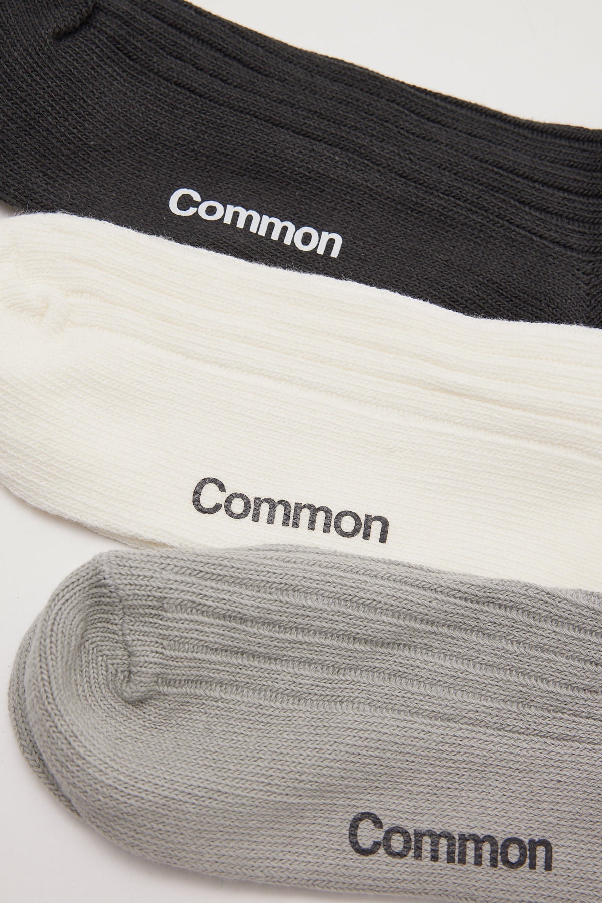 Common Need Wide Rib Sock 3 Pack Off White/Grey/Night Black
