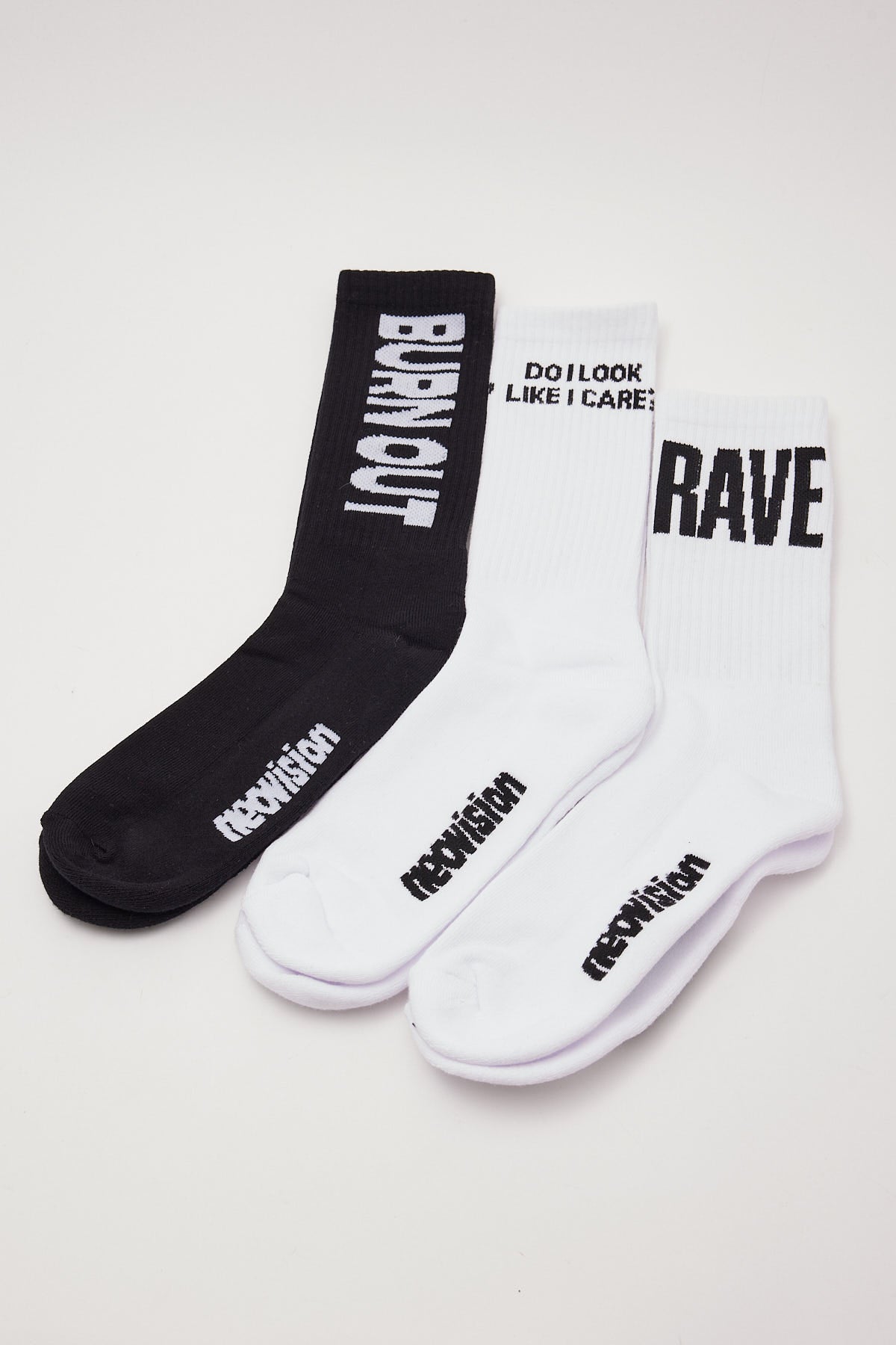 Neovision Rave Sock 3 Pack Black/White