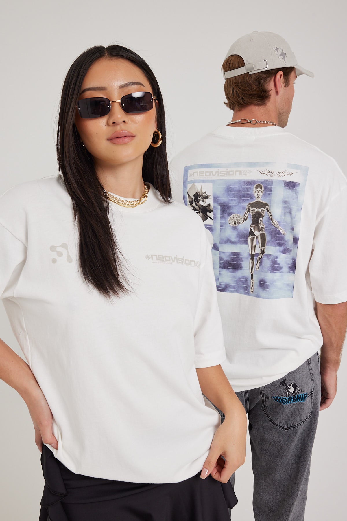 Neovision For The People Oversize Super Heavy Tee Off White