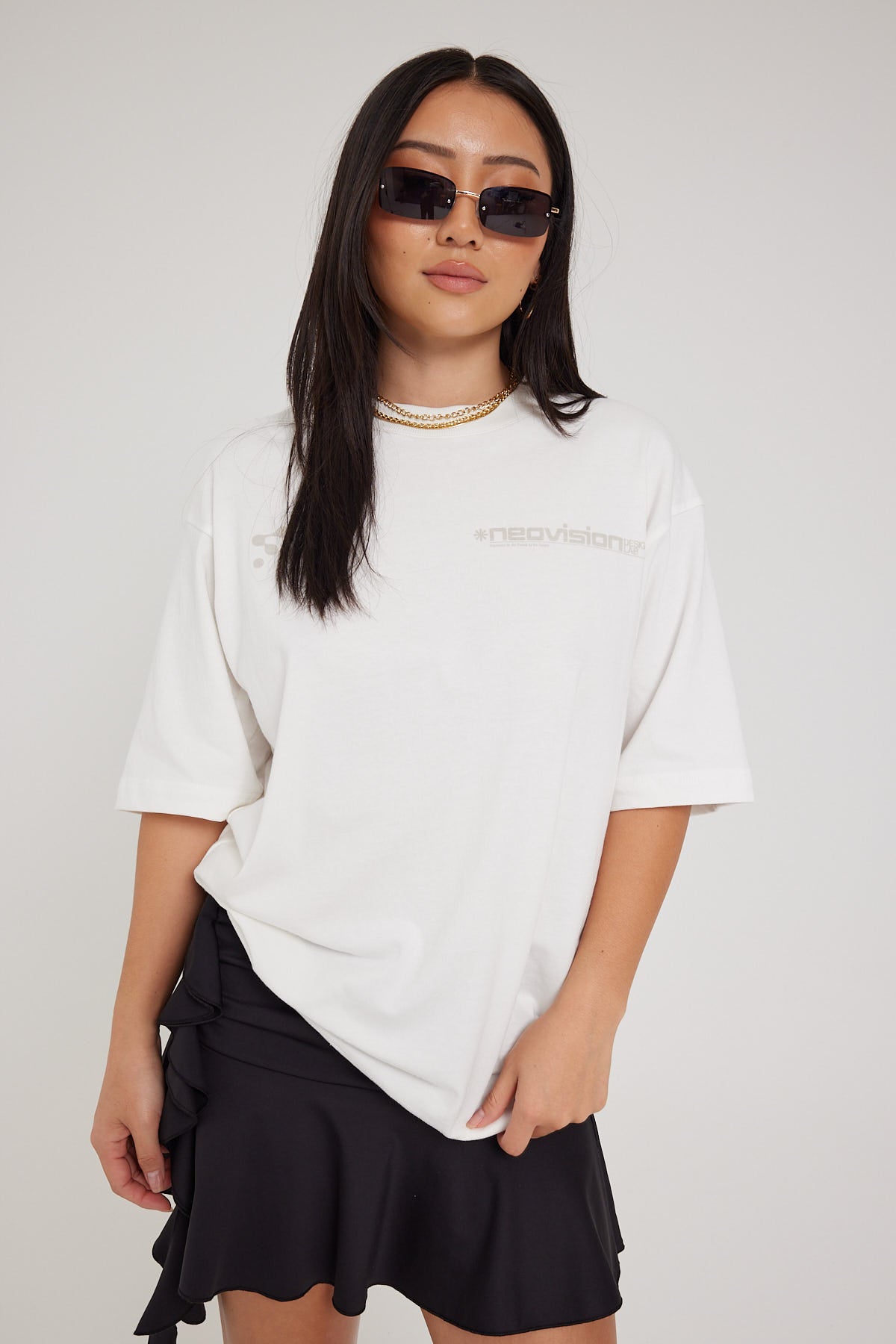 Neovision For The People Oversize Super Heavy Tee Off White