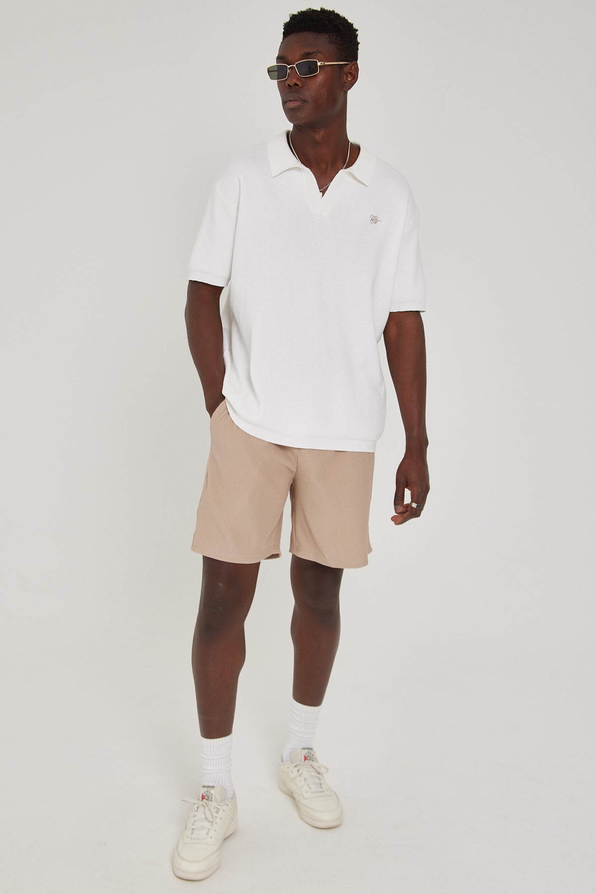 Common Need Nico Knitted Polo Stone
