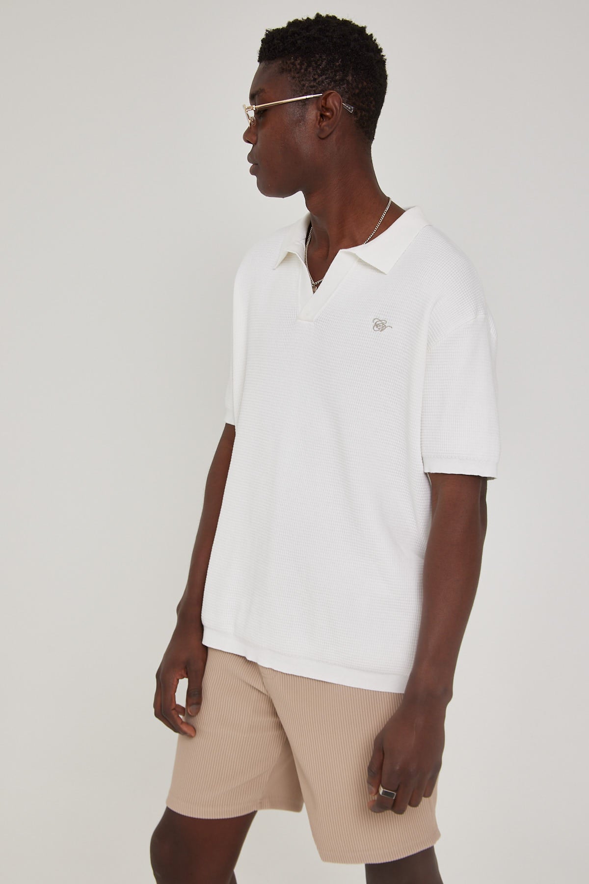 Common Need Nico Knitted Polo Stone