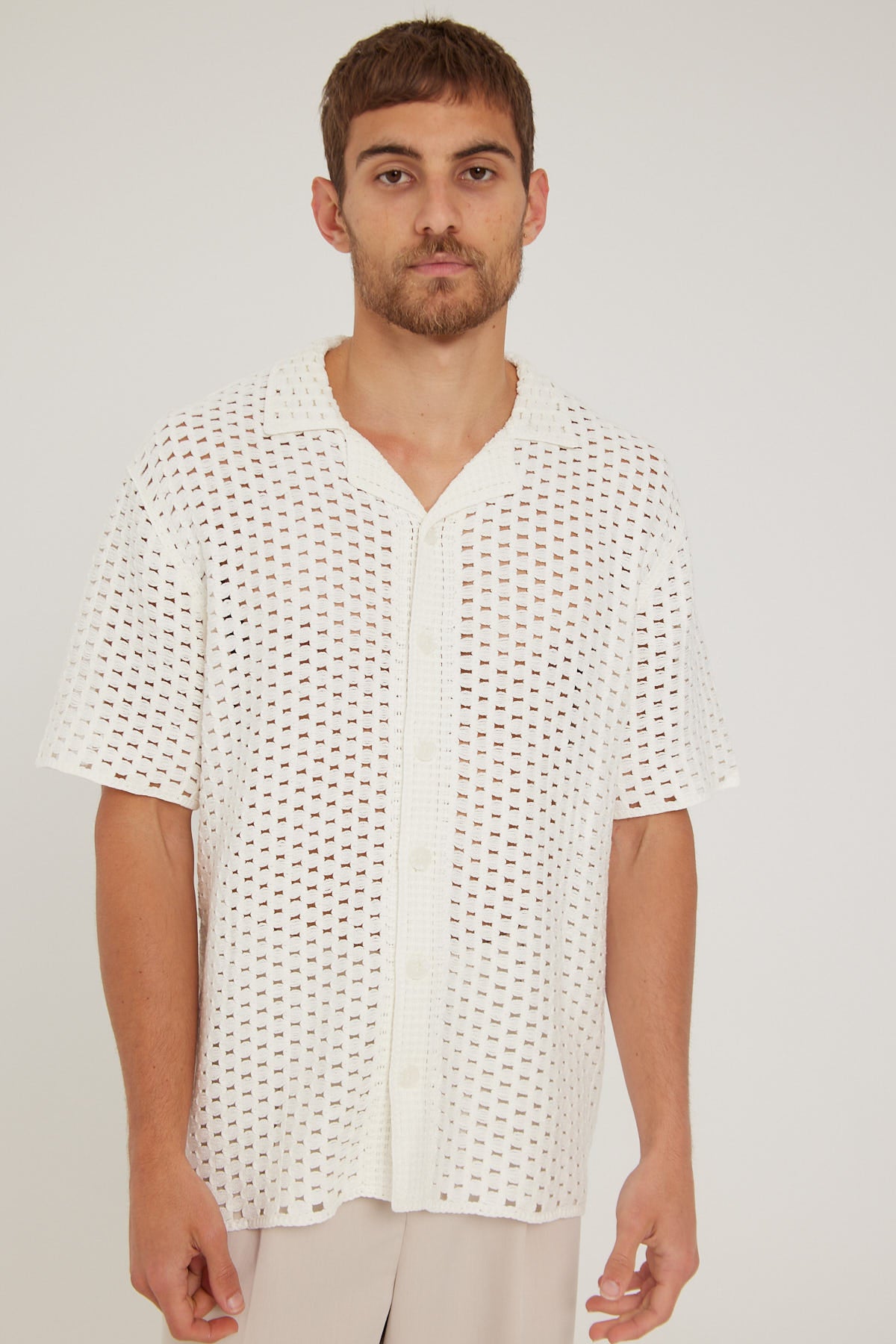 Common Need Sunday Crochet Resort Shirt White – Universal Store