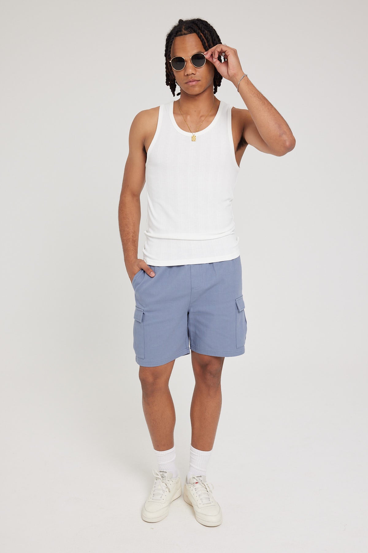 Common Need Relaxed Cargo Short Blue