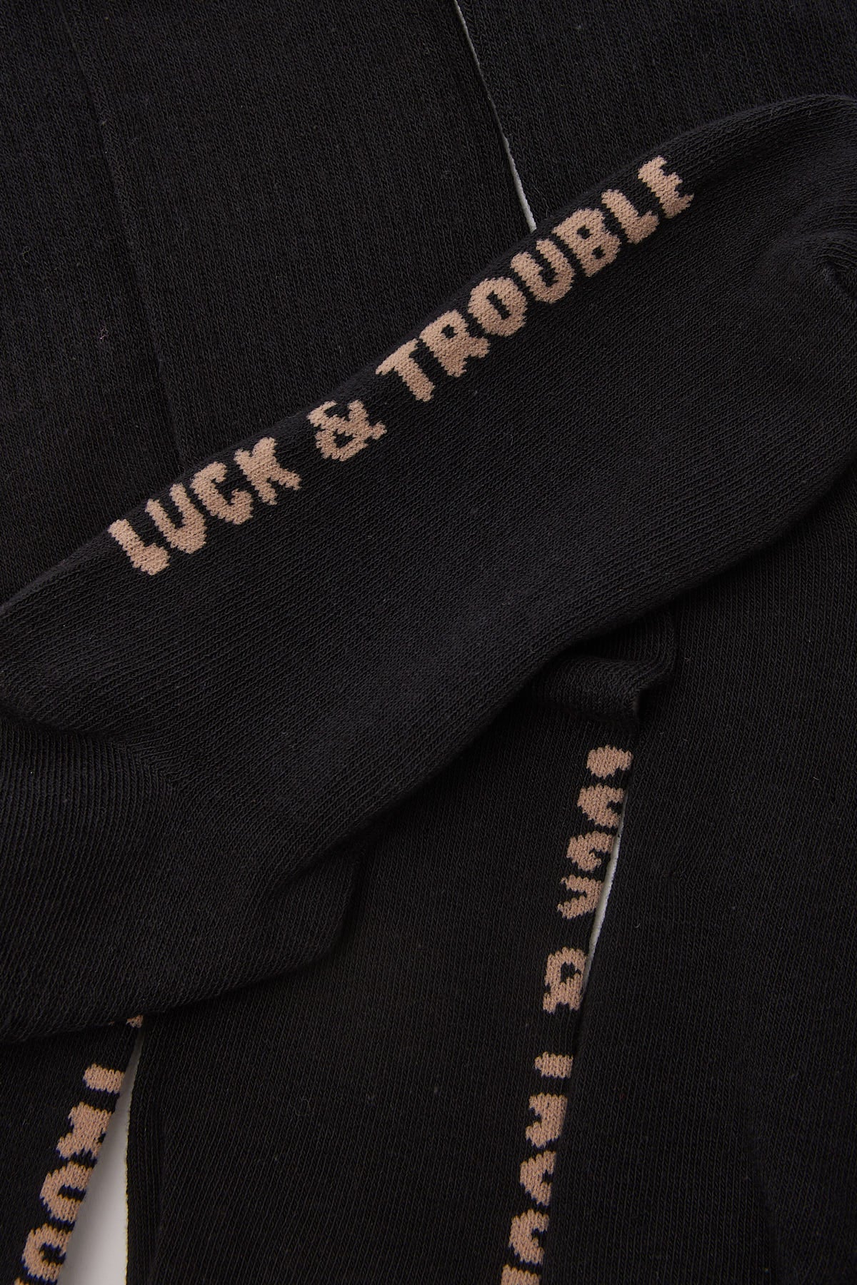 Luck & Trouble Essential Crew Sock 3 Pack Black