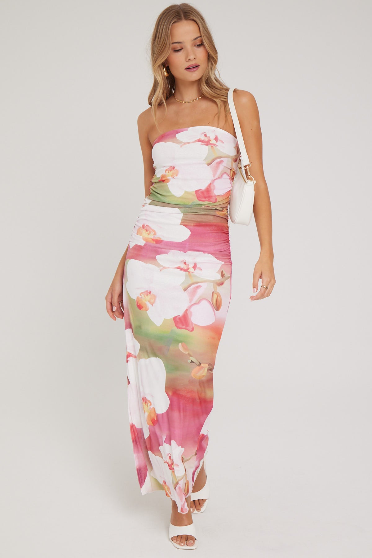 Perfect Stranger Orchid Oasis Strapless Maxi Multi