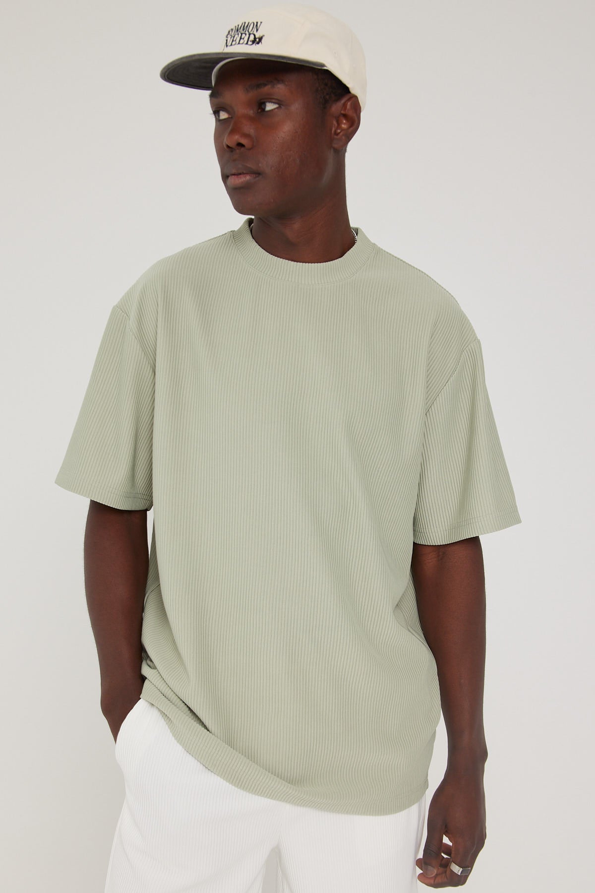 Common Need Miguel Pleated Boxy Tee Green