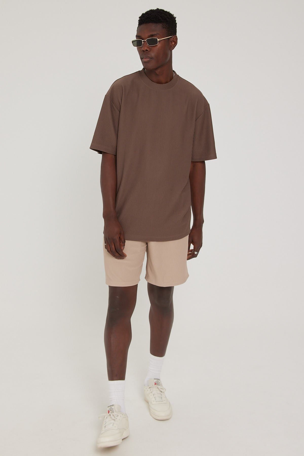 Common Need Miguel Pleated Boxy Tee Brown