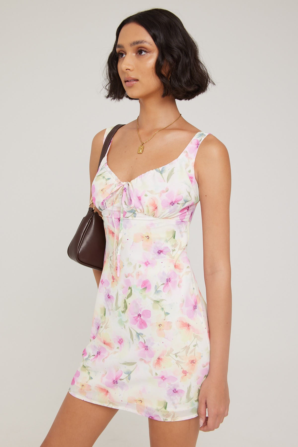 Luck & Trouble Pansy Haven Mini Dress Floral Print