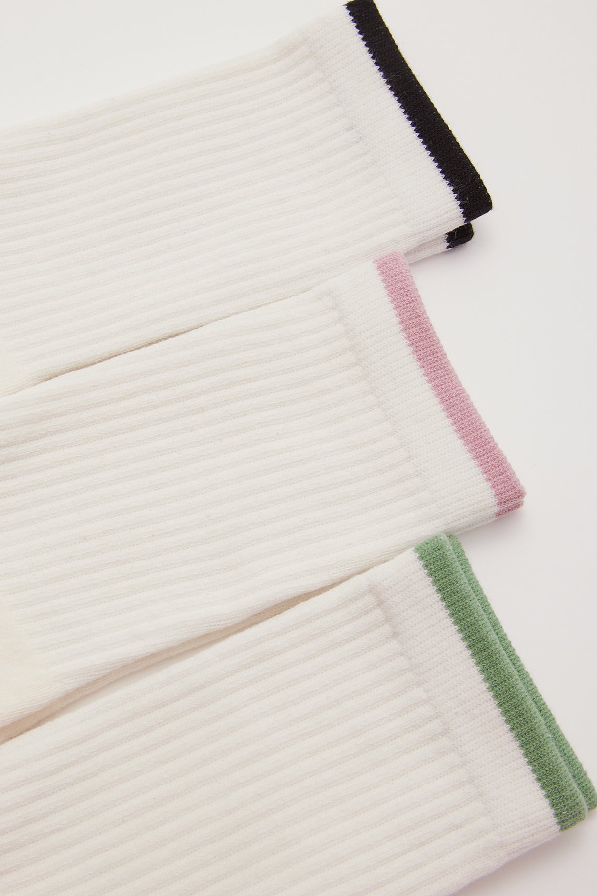 Luck & Trouble Snug Stripe Sock 3 Pack Sage/Black/Pink