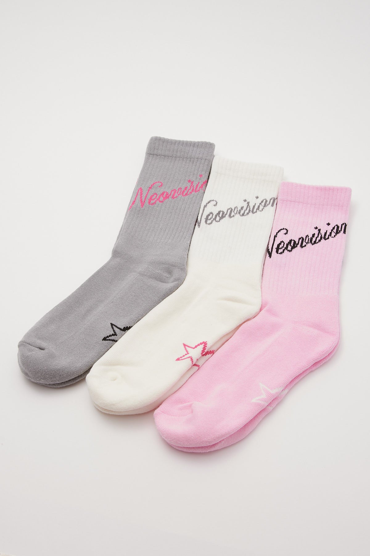 Neovision Heavenly Sock 3 Pack Cream/Pink/GRey