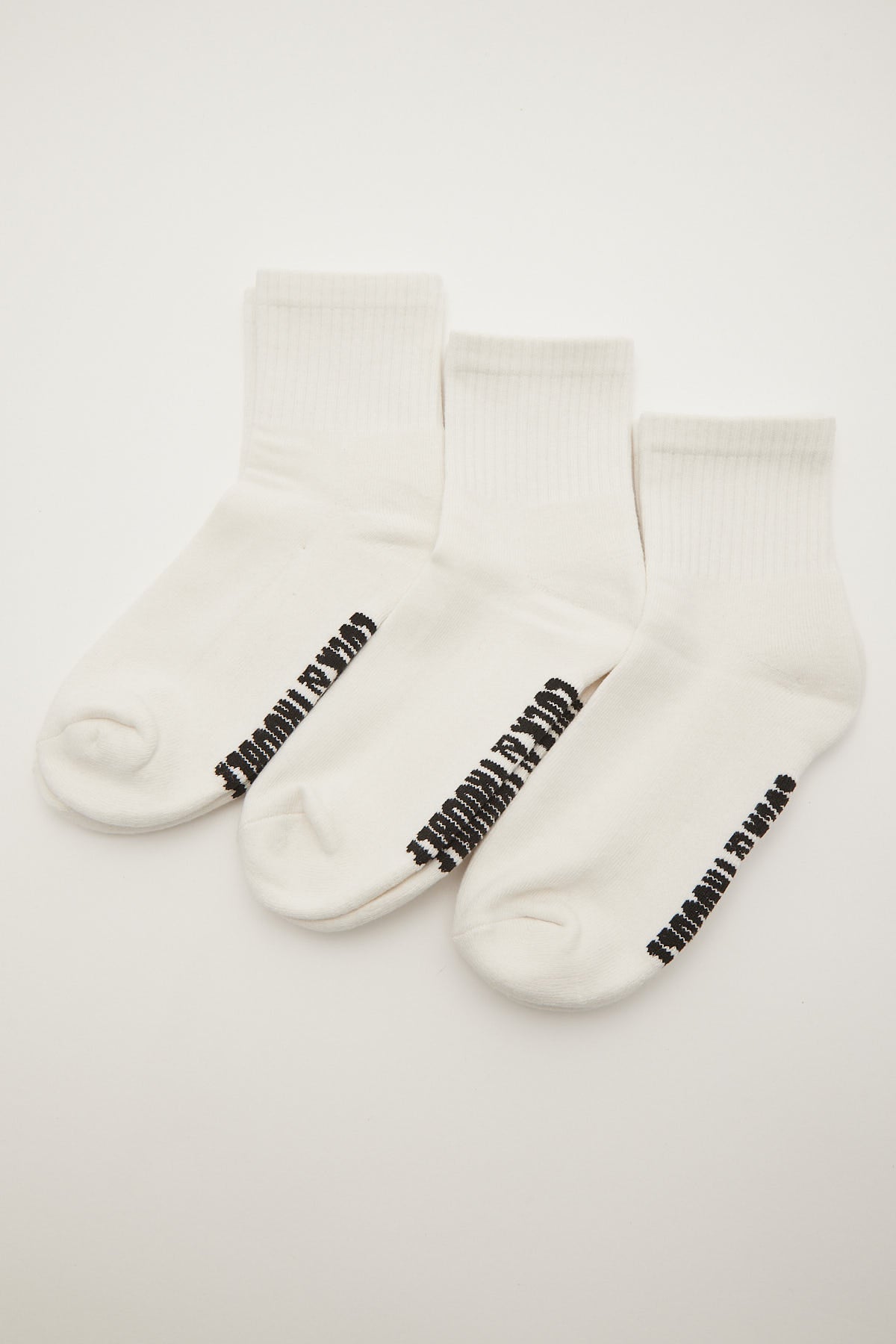 Luck & Trouble Essential Quarter Crew Sock 3 Pack White