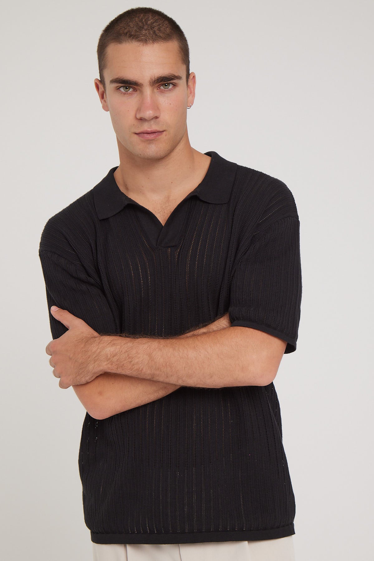 Common Need Bruno Knitted Polo Black
