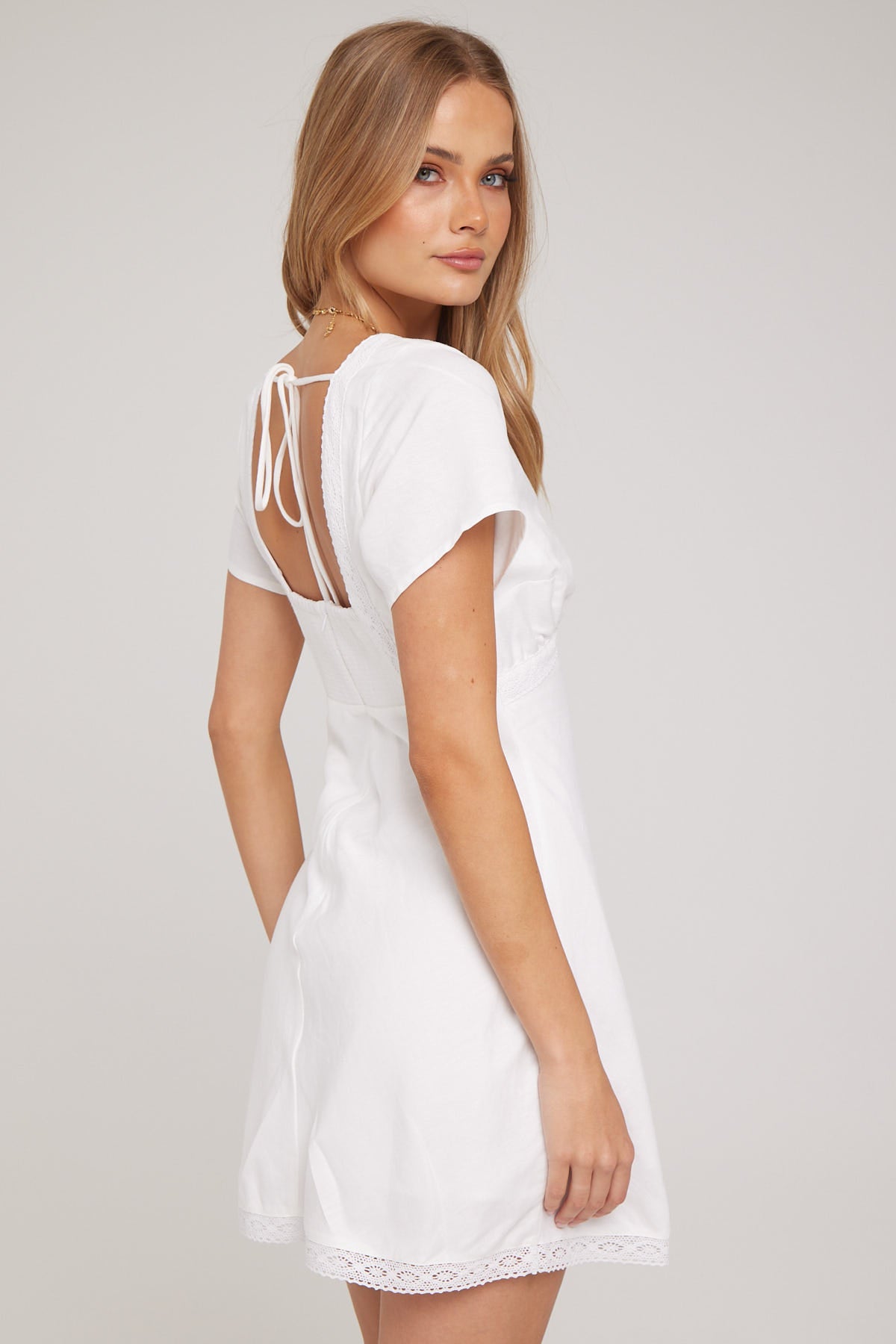 Perfect Stranger Lucia Lace Mini Dress White